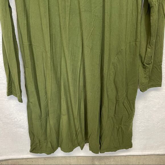 J. Crew Olive Green Long Sleeve Crewneck Dress with Pockets Size M - Picture 3 of 9